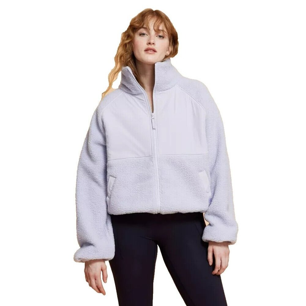 Blogilates x Target Womens Campfire Fleece Full Zip Jacket 1X Light Purple